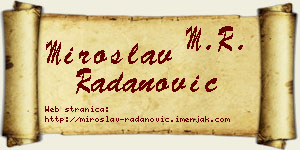 Miroslav Radanović vizit kartica